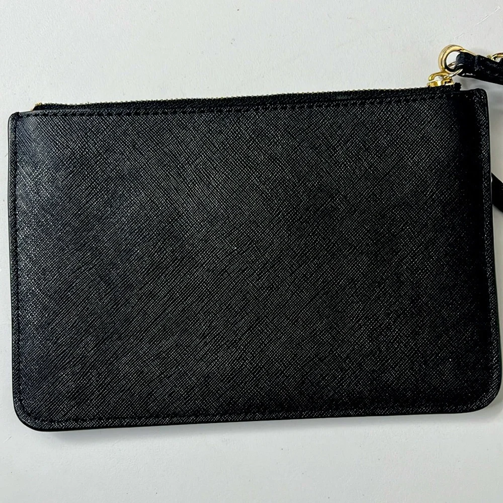 Kate Spade Black 2 Zip Pockets Wristlet 4 CC Slots inside EUC Laurel Way Tinie - Picture 4 of 7